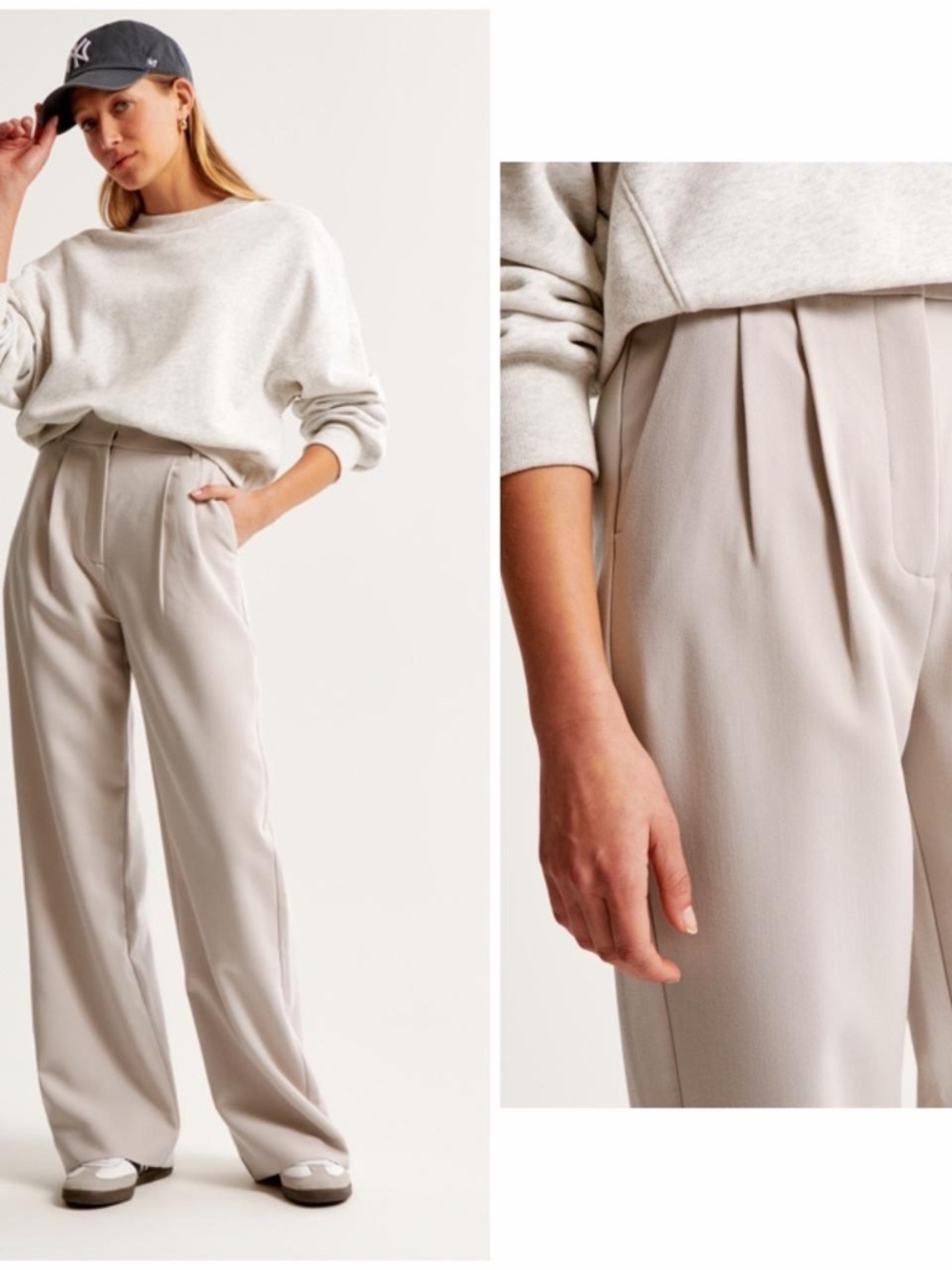 Sloane Tailored Wide Leg Pant in Sand